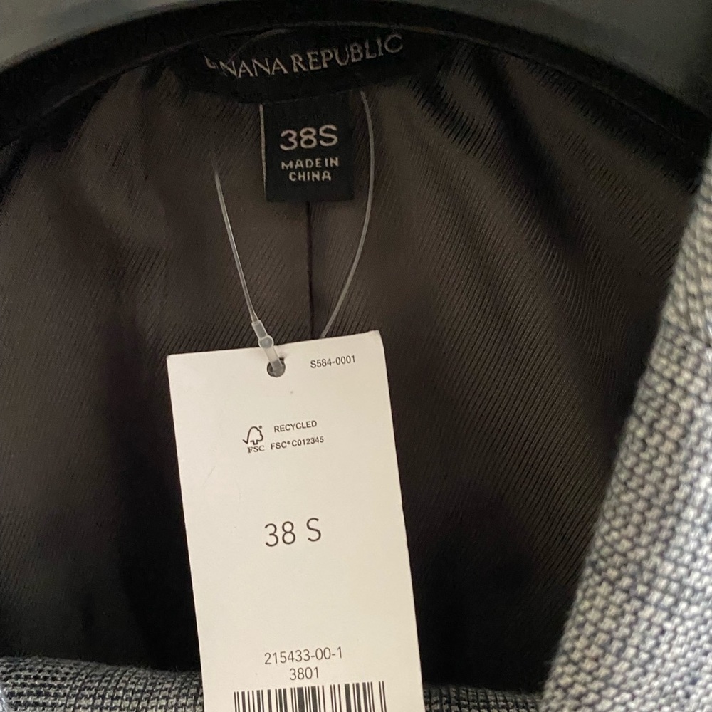 Banana Republic 38s suit 32x28 pants plaid linen